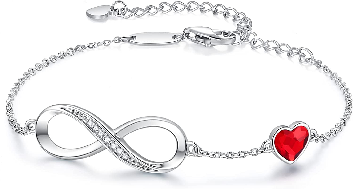 230816064321479_1 CDE Infinity Heart Symbol Charm Bracelet for Women 925 Sterling Silver Stainless Steel Adjustable Anniversary Mother's Day Jewelry Gift Birthday Gifts for Women Mom Wife Girls Her - Image 1